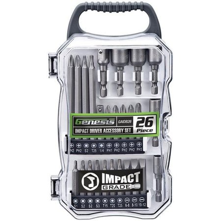 Genesis Genesis GAIDB26 26 - Piece Impact Driver Accessory Set GAIDB26